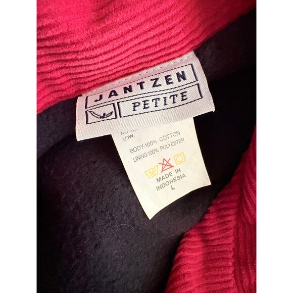 Jantzen Petite Red Corduroy Toggle Coat Lined Jacket Women’s Size L Large - Picture 5 of 6